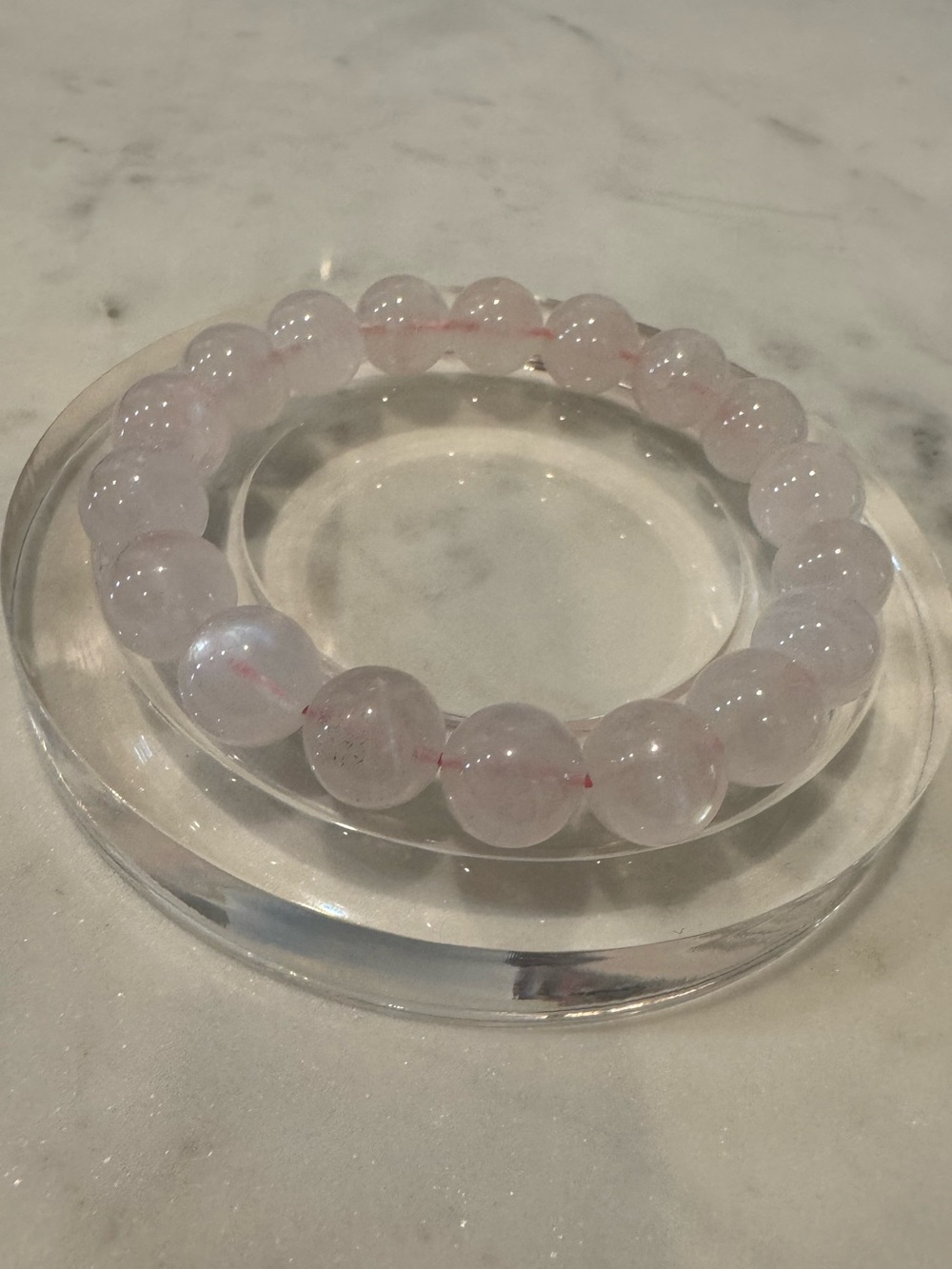 Pink Moonstone Beaded Stretch Bracelet